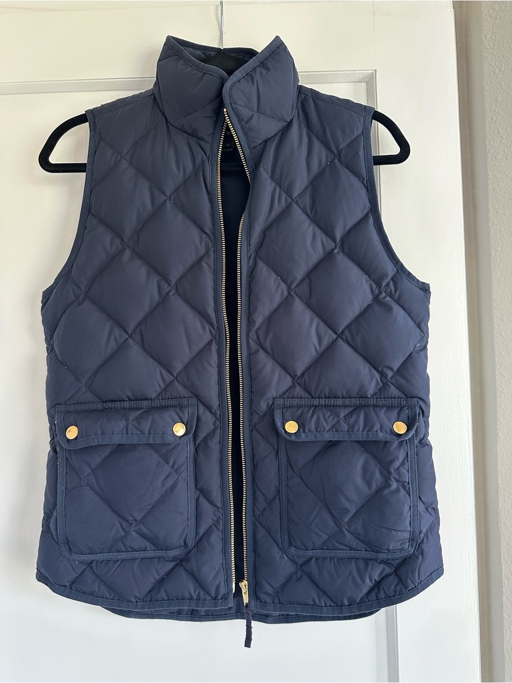 Jcrew Quilted Navy Vest XS